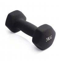 Гантель неразборная гексагональная неопрен  3 кг (черная) VictoryFit VF-DHN030