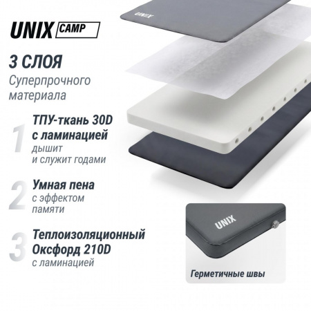 Матрас самонадувающийся Unix Camp 195х80х10 см серый от магазина Perfect Trainers