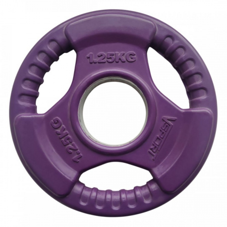 Диск Олимпийский 1,25 кг обрезиненный цветной с ручками Fitex Pro LC-1.25 от магазина Perfect Trainers