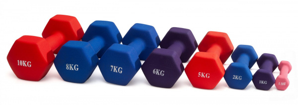 Гантель неразборная гексагональная неопрен  0,5 кг (розовая) VictoryFit VF-DHN005 от магазина Perfect Trainers