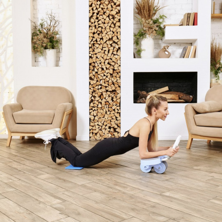 Тренажёр для пресса AB Roller SND голубой с ковриком 34 х 17 x 0.6 cм от магазина Perfect Trainers