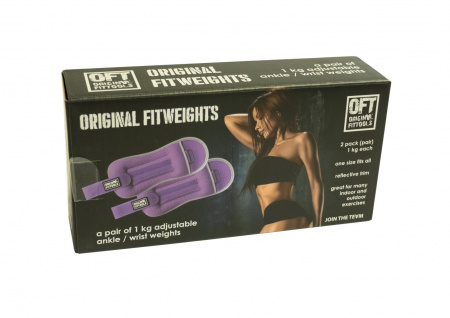 Комплект утяжелителей весом 1 кг (пара) Original FitTools FT-AW01-LLC сиреневые от магазина Perfect Trainers