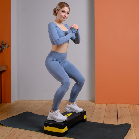 Степ-платформа Unix Fit для фитнеса 2 уровня, 68 см, желтый от магазина Perfect Trainers