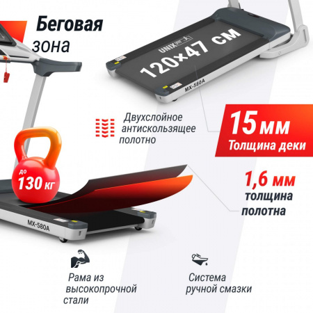 Беговая дорожка Unix Fit MX-580A белый от магазина Perfect Trainers