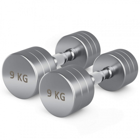 Гантель Unix Fit Pro круглая хромированная 9 кг, 2 шт. от магазина Perfect Trainers