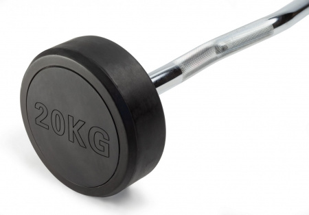 Штанга неразборная обрезиненная 20 кг. Изогнутый гриф. VictoryFit VF-DX5200 от магазина Perfect Trainers