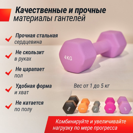 Комплект Unix Fit: стойка с набором неопреновых гантелей от 1 до 5 кг от магазина Perfect Trainers