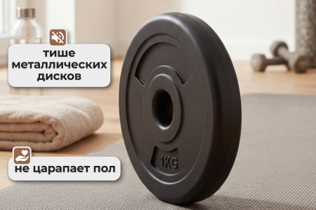 Диск 26 мм. пластиковый  1,0 кг VictoryFit VF-SPL260100 от магазина Perfect Trainers