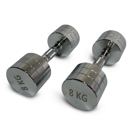 Гантель Unix Fit Pro круглая хромированная 8 кг / шт. от магазина Perfect Trainers