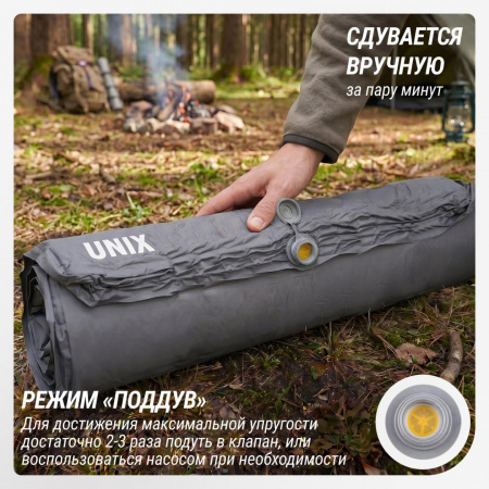 Матрас самонадувающийся Unix Camp 195х80х10 см серый от магазина Perfect Trainers