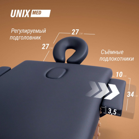 Массажный стол Unix Стандарт / Standard 3 секции черный от магазина Perfect Trainers