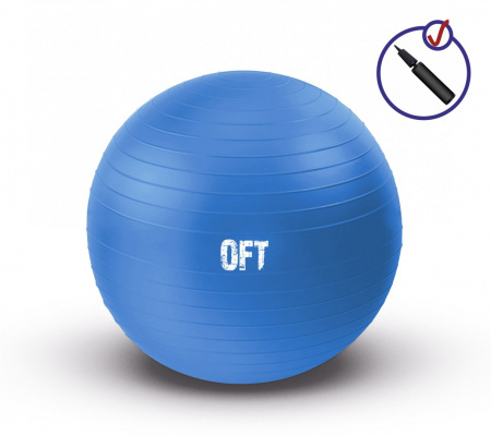 Гимнастический мяч Original Fittools FT-GBR-75BS синий с насосом (75 см) от магазина Perfect Trainers