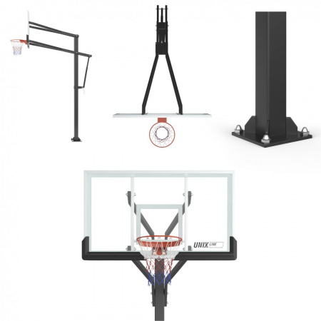 Баскетбольная стойка стационарная Unix Line B-Stand-TG Pro 72"x42" R45 H230-305 см от магазина Perfect Trainers