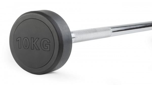 Штанга неразборная обрезиненная 10 кг. Прямой гриф. VictoryFit VF-DX4100 от магазина Perfect Trainers