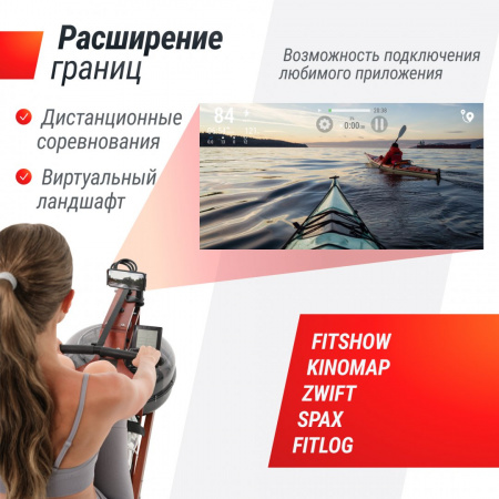 Гребной тренажер Unix Fit тёмное дерево / Wood Rower Dark от магазина Perfect Trainers