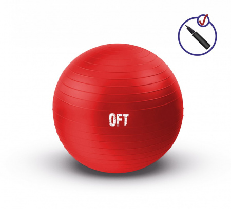 Гимнастический мяч Original Fittools FT-GBR-65RD красный с насосом (65 см) от магазина Perfect Trainers