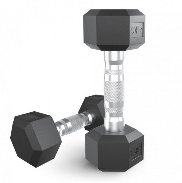 Гантель гексагональная Unix Fit обрезиненная 2,5 кг / шт. от магазина Perfect Trainers