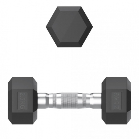 Гантель гексагональная Unix Fit обрезиненная 2,5 кг / шт. от магазина Perfect Trainers