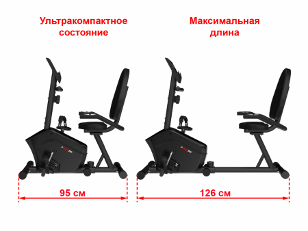 Горизонтальный велотренажер Unix Fit BR-340 компактный / Compact от магазина Perfect Trainers