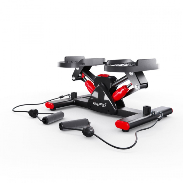 Балансировочный степпер DFC XtivePRO с эспандерами, черно-красный от магазина Perfect Trainers