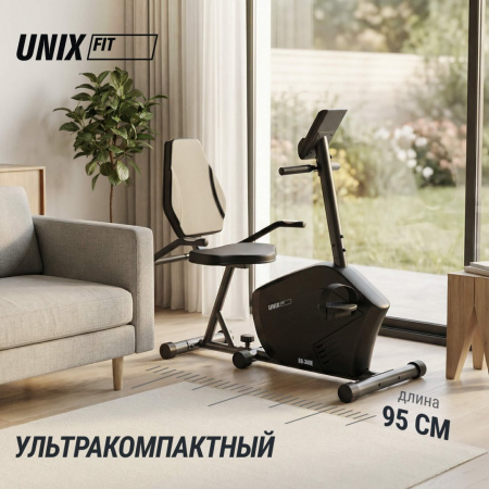 Горизонтальный велотренажер Unix Fit BR-340E компактный / Compact от магазина Perfect Trainers