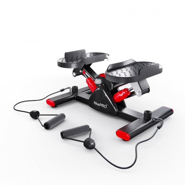 Балансировочный степпер DFC XtivePRO с эспандерами, черно-красный от магазина Perfect Trainers