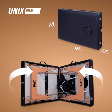 Массажный стол Unix Стандарт / Standard 3 секции черный от магазина Perfect Trainers