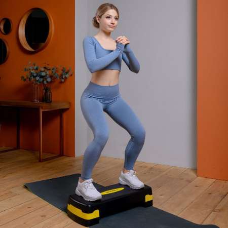 Степ-платформа Unix Fit для фитнеса 2 уровня, 68 см, желтый от магазина Perfect Trainers