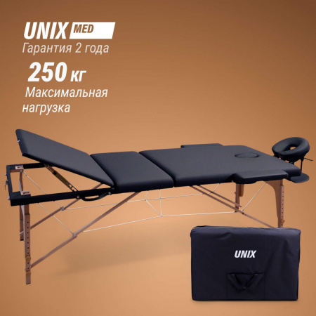 Массажный стол Unix Стандарт / Standard 3 секции черный от магазина Perfect Trainers
