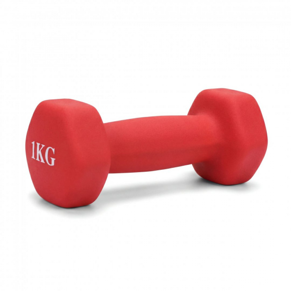 Гантель неразборная гексагональная неопрен  1 кг (красная) VictoryFit VF-DHN010-R от магазина Perfect Trainers