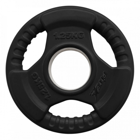 Диск Олимпийский 1,25кг обрезиненный черный с ручками Fitex Pro LBH-1.25 от магазина Perfect Trainers
