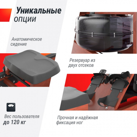 Гребной тренажер Unix Fit тёмное дерево / Wood Rower Dark от магазина Perfect Trainers