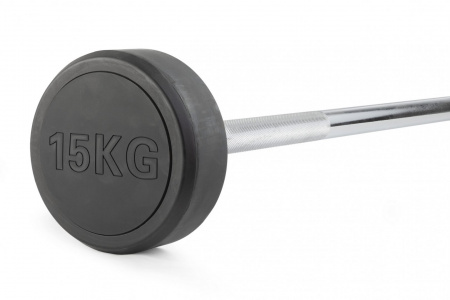 Штанга неразборная обрезиненная 15 кг. Прямой гриф. VictoryFit VF-DX4150 от магазина Perfect Trainers