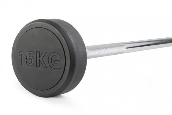 Штанга неразборная обрезиненная 15 кг. Прямой гриф. VictoryFit VF-DX4150 от магазина Perfect Trainers
