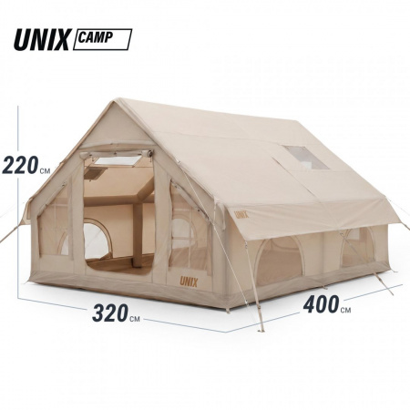 Надувная палатка Unix Camp Sirius 4х3 бежевый (+ навес) от магазина Perfect Trainers